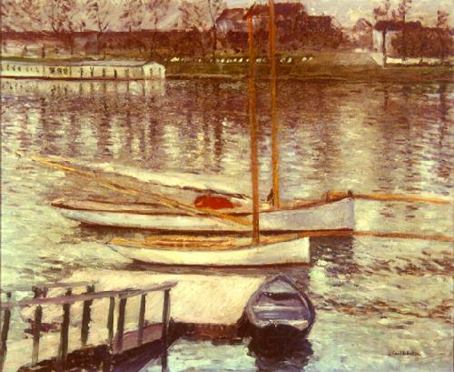 Gustave Caillebotte Voiliers au Mouillage sur la Seine Norge oil painting art